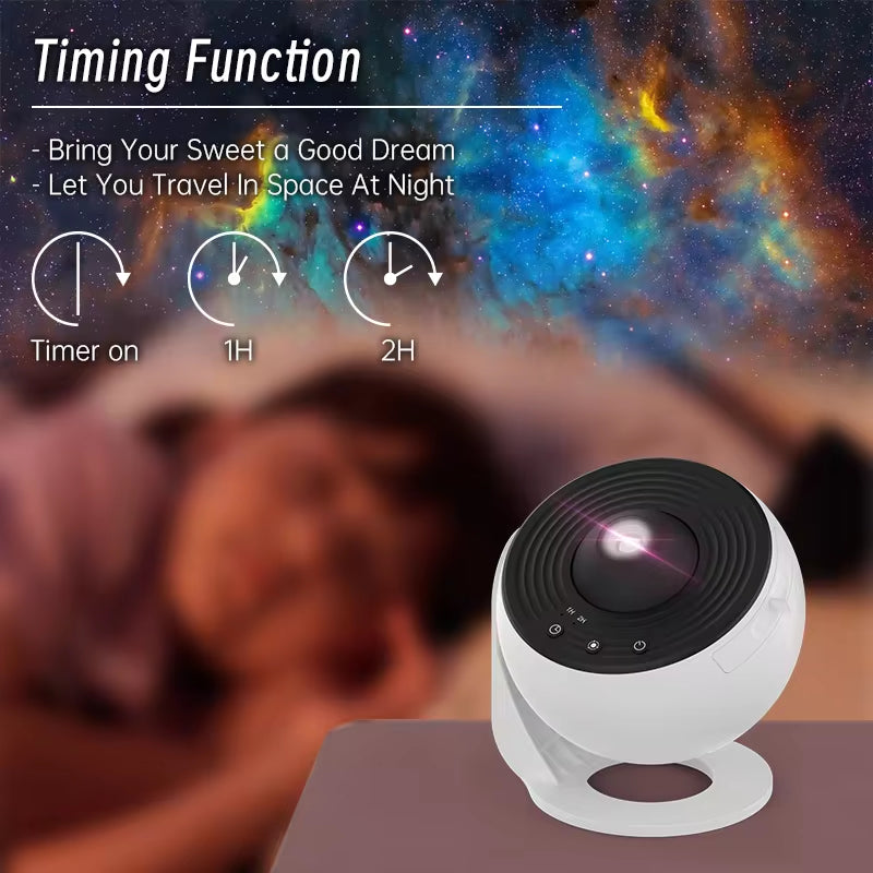 Enchanting Night Light Galaxy Projector - 360° Rotating Starry Sky Lamp for Kids' Bedrooms, Perfect for Valentine's Day Gifts and Wedding Decor